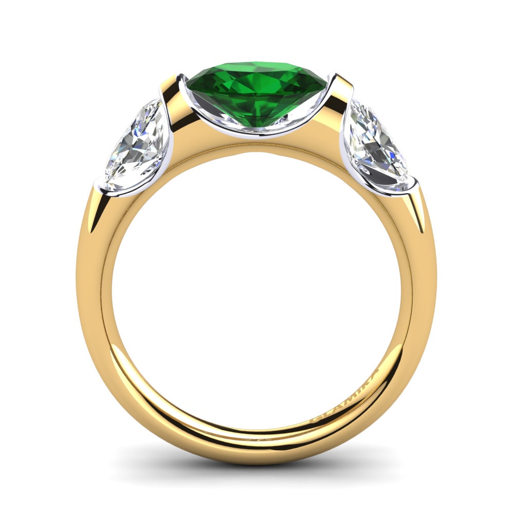 Green Zirconia Engagement Ring Manipure