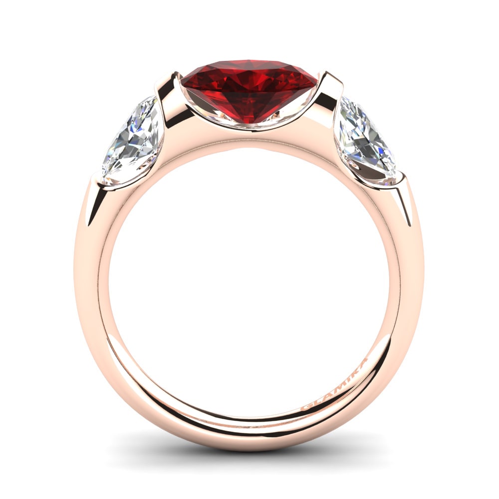 Circonita Roja Anillo de compromiso Manipure
