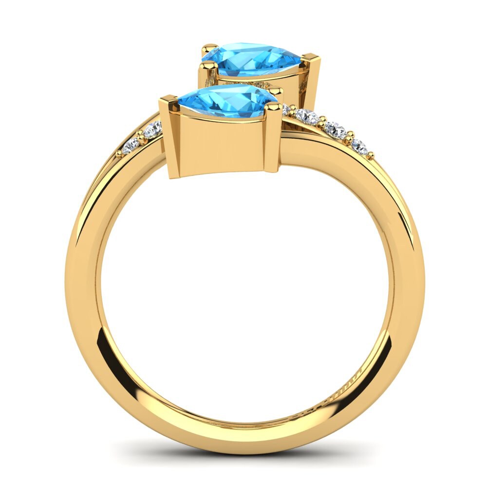 9ct Yellow Gold Blue Topaz Ring Marilis