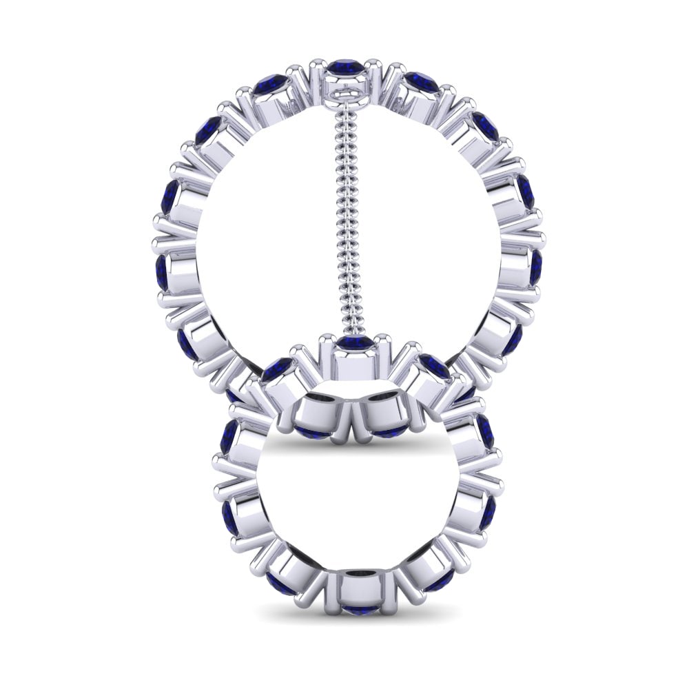 White Silver Dark Blue Zirconia Knuckle Ring Marise