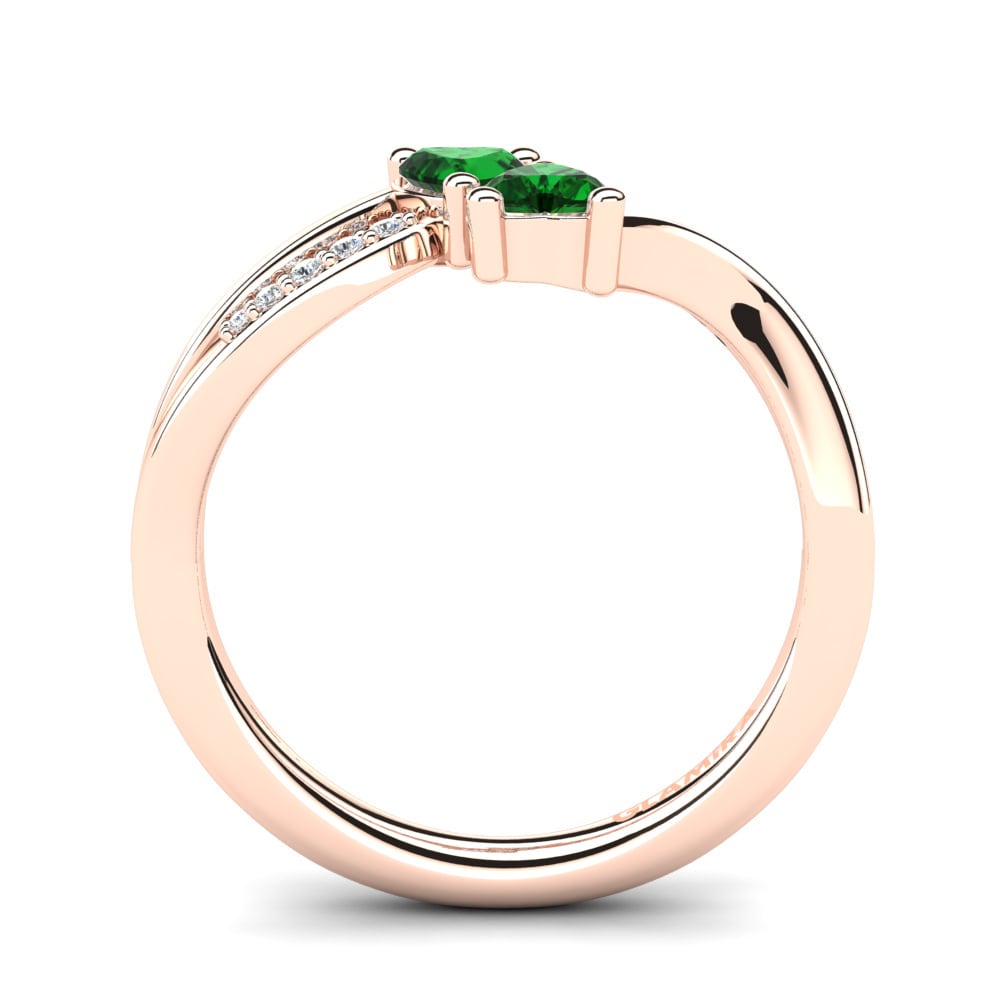 14ct Rose Gold Green Zirconia Engagement Ring Masdevalia