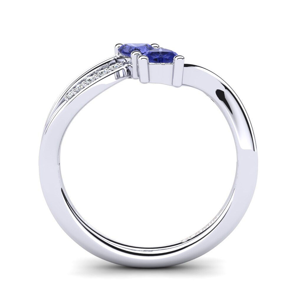 White Silver Tanzanite Engagement Ring Masdevalia