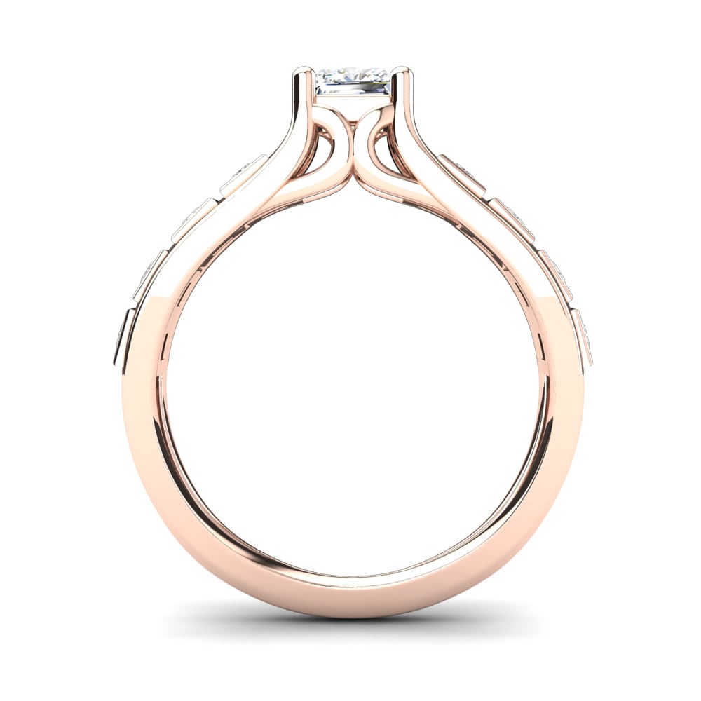 Rotgold 750 Prinzess Verlobungsringe Nicoletta
