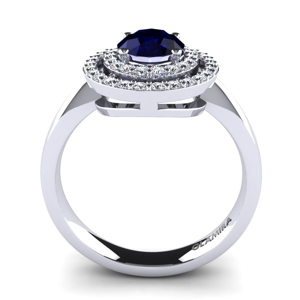 Dark Blue Zirconia Engagement Ring Gianna