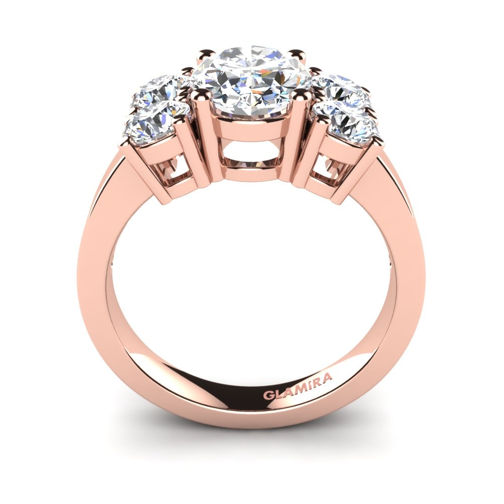 Rotgold 750 Oval Verlobungsringe Nancy