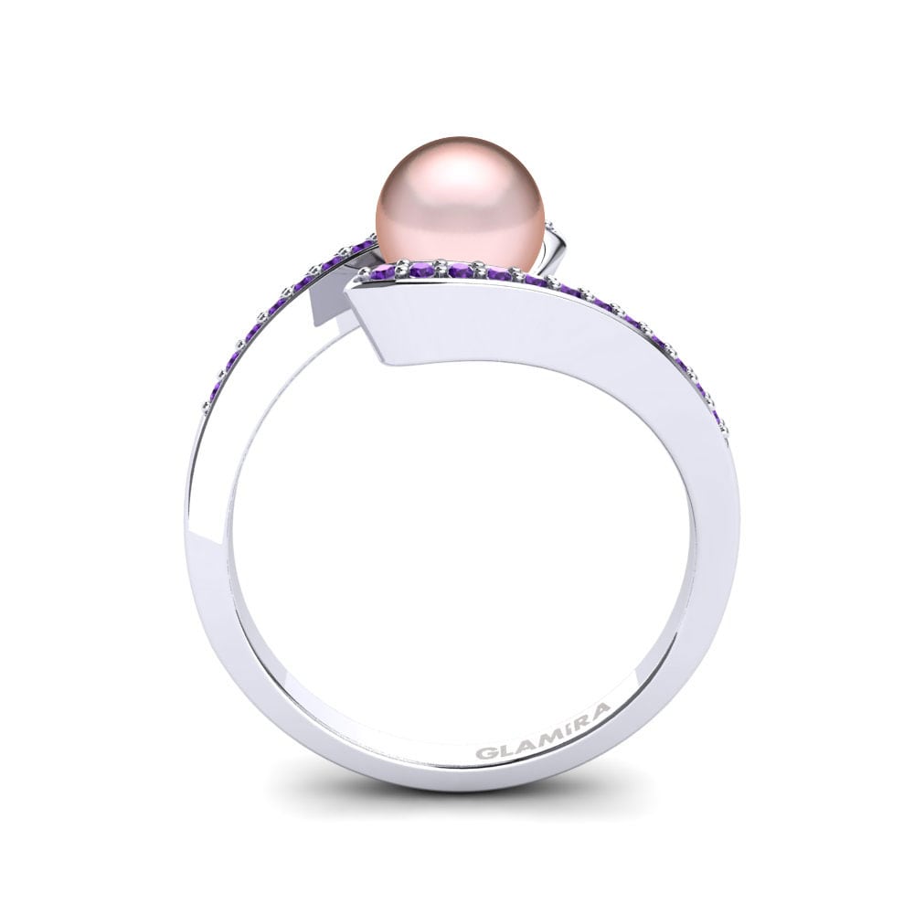 Amatista Anillo Perlina
