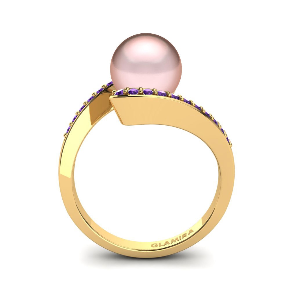 Amatista Anillo Perlina Ø8 mm