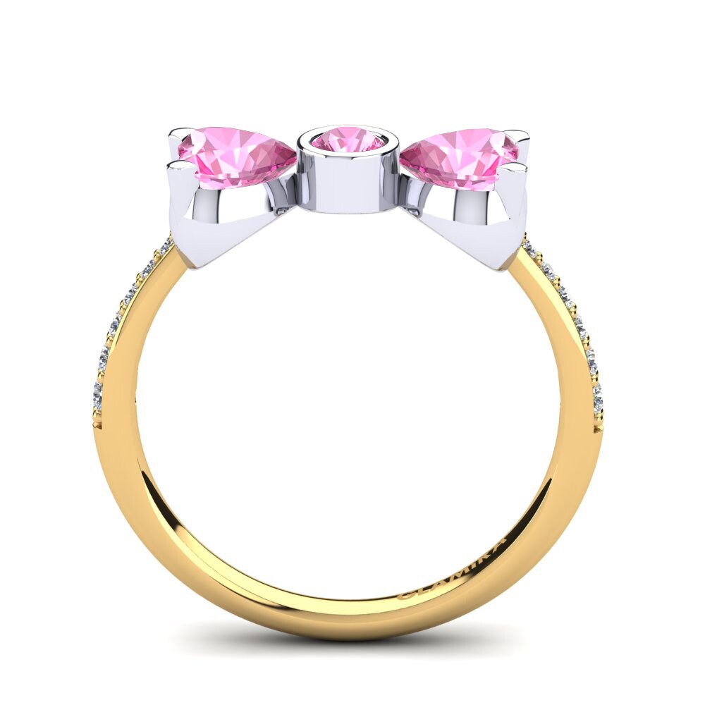 18ct Yellow & White Gold Pink Tourmaline Ring Paras