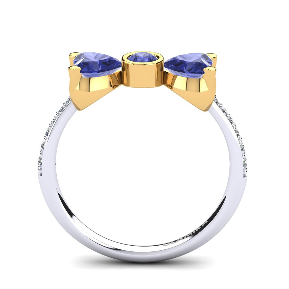 18ct White & Yellow Gold Tanzanite Ring Paras
