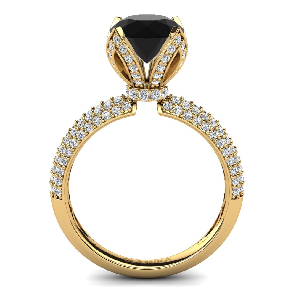 Black Sapphire Engagement Ring Queen 2.0 crt