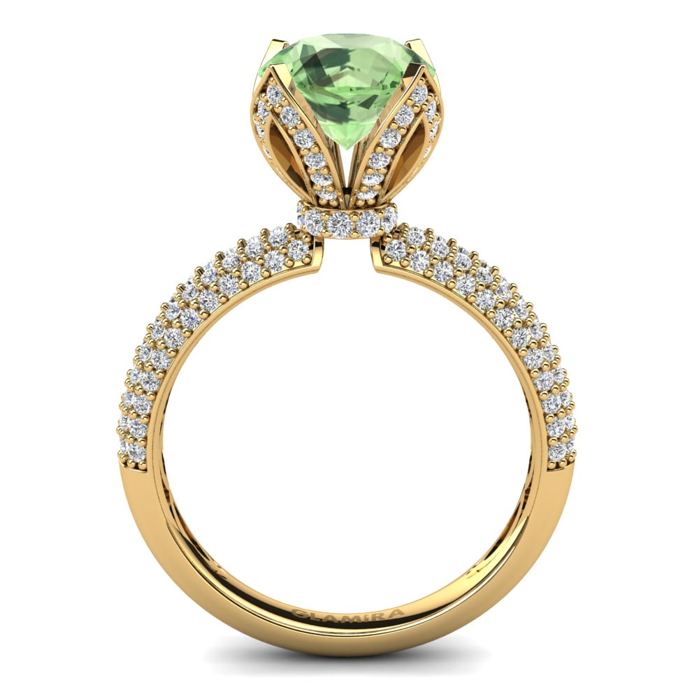 Green Amethyst Engagement Ring Queen 2.0 crt