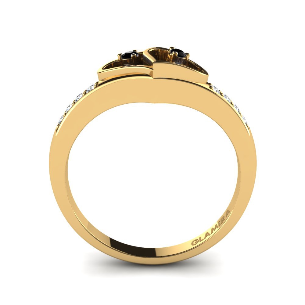 14ct Yellow Gold Black Onyx Ring Gaby