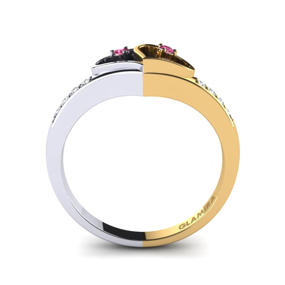 18ct Yellow & White Gold Pink Tourmaline Ring Gaby