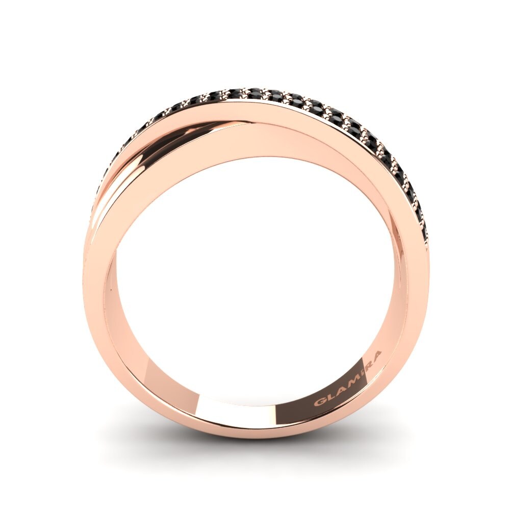 18ct Rose Gold Black Diamond Ring Zelmira