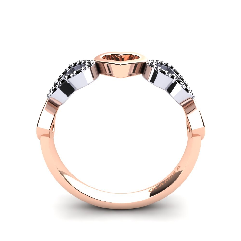 14ct Rose & White Gold Black Onyx Ring Neroli