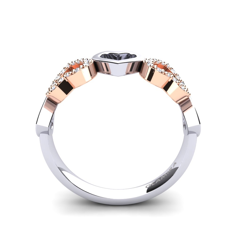 18ct White & Rose Gold White sapphire Ring Neroli