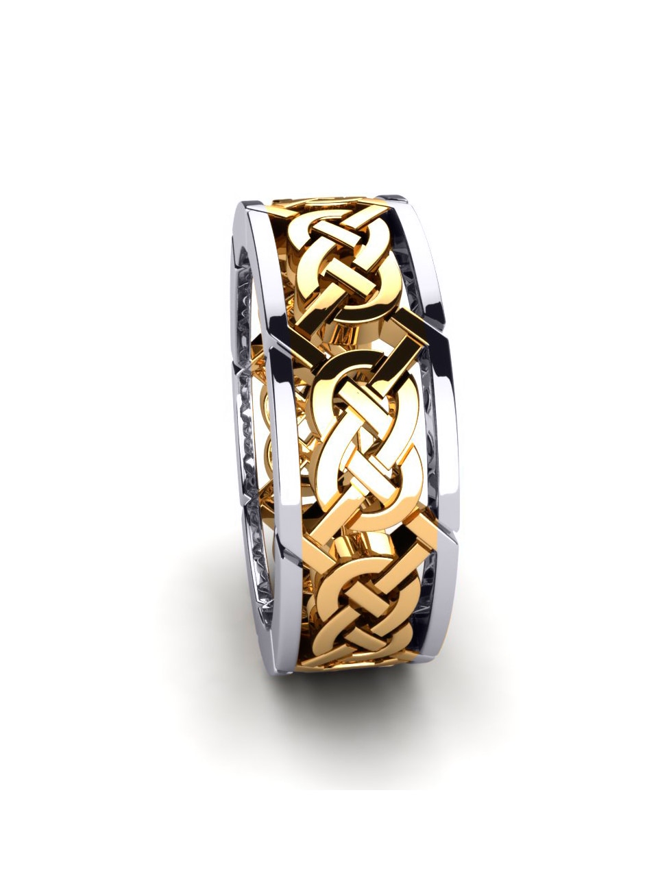 Or Jaune & Blanc 9k Alliance pour femme Celtic Craft