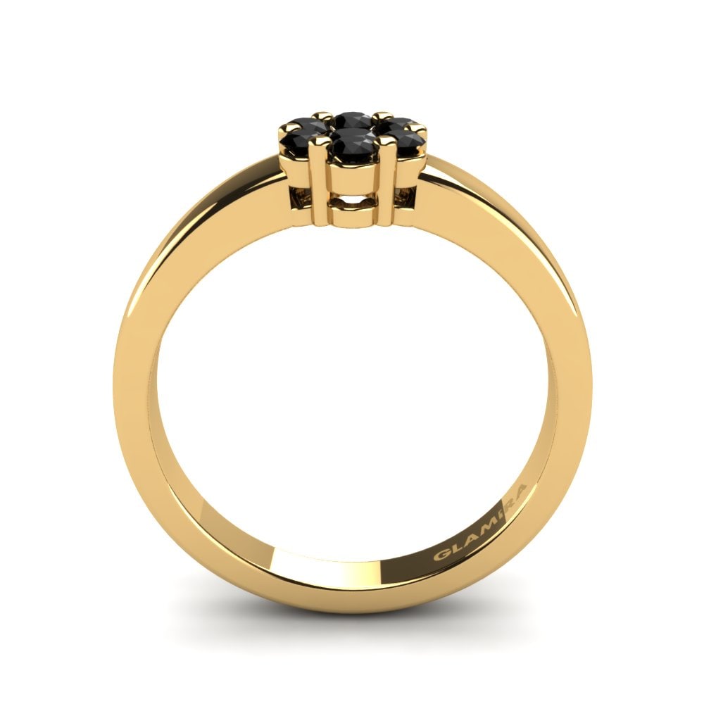 14ct Yellow Gold Black Onyx Ring Eldora
