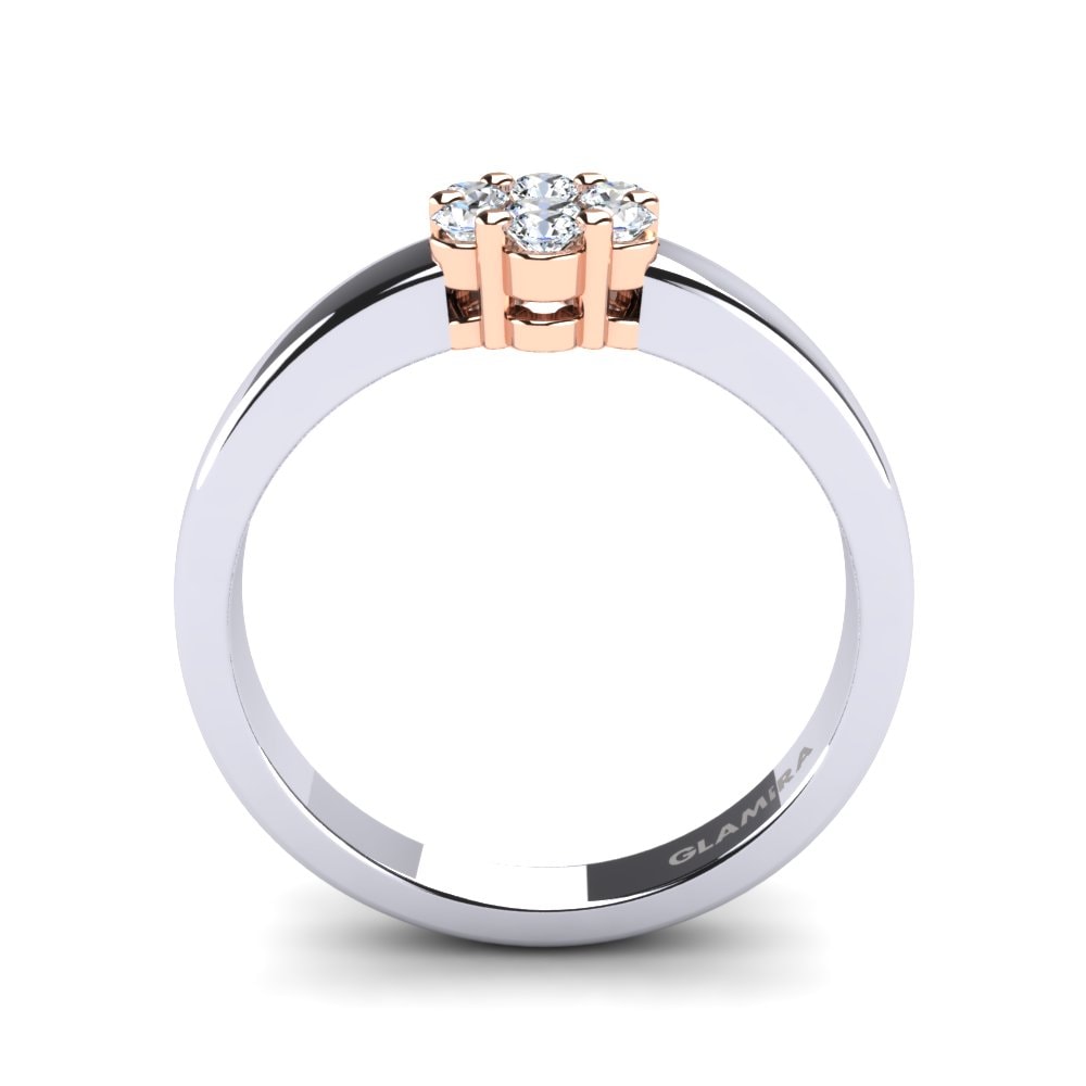 18ct White & Rose Gold White sapphire Ring Eldora