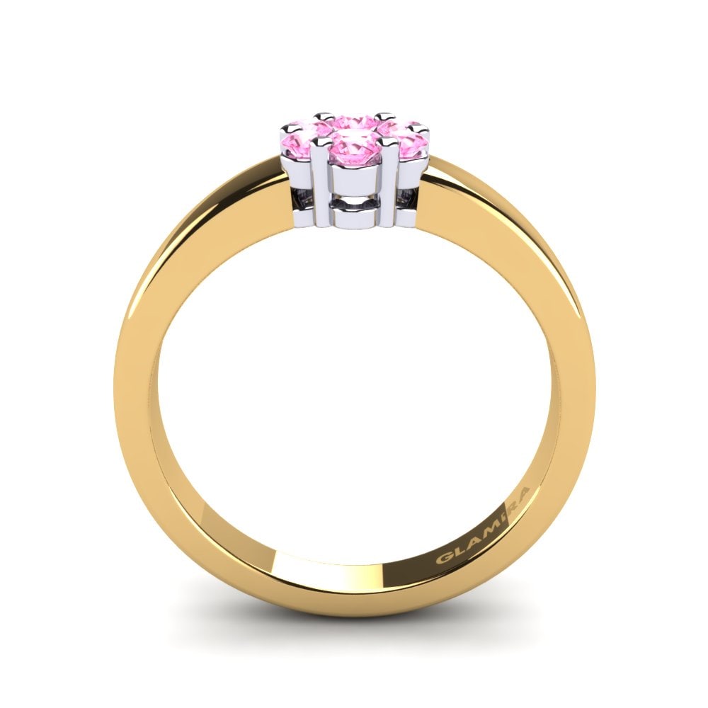 18ct Yellow & White Gold Pink Tourmaline Ring Eldora