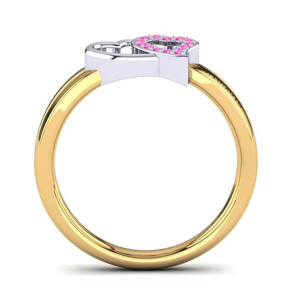 18ct Yellow & White Gold Pink Tourmaline Ring Aditya