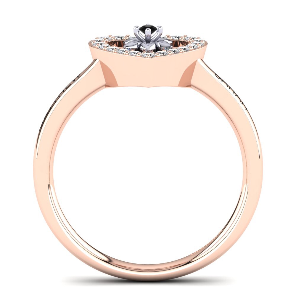 14ct Rose & White Gold Black Onyx Ring Cheslie