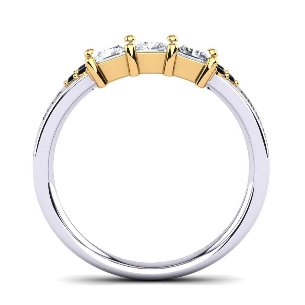 14ct White & Yellow Gold Black Onyx Ring Cienian