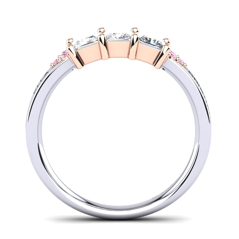 Weiss & Rotgold 750 Rosa Saphir Ringe Cienian