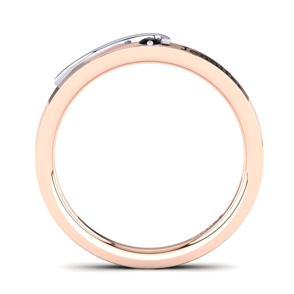 14ct Rose & White Gold Black Onyx Ring Dietmar