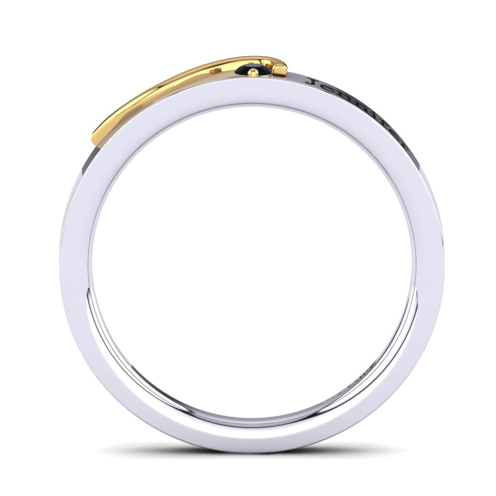 14ct White & Yellow Gold Black Onyx Ring Dietmar
