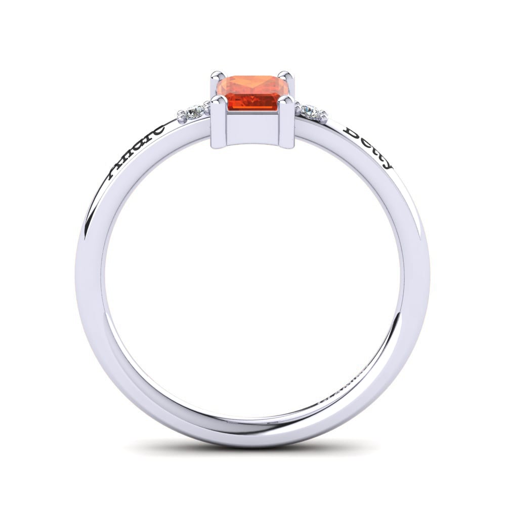 White Silver Fire Opal Ring Eliseo