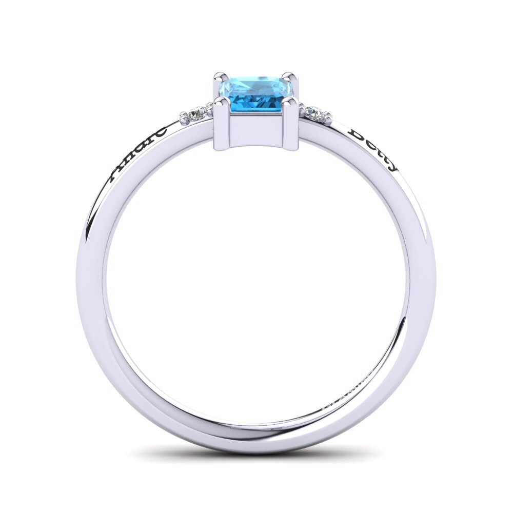 White Silver Blue Topaz Ring Eliseo