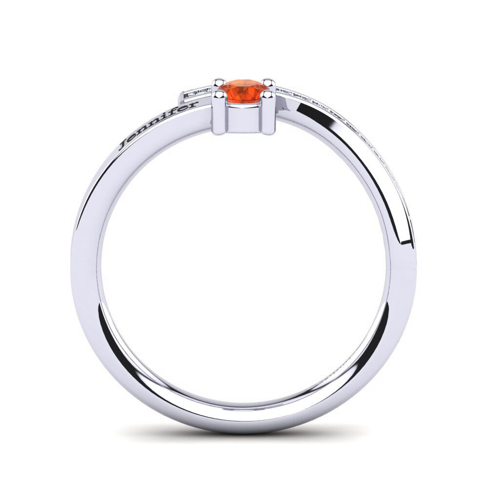 White Silver Fire Opal Ring Fridolin