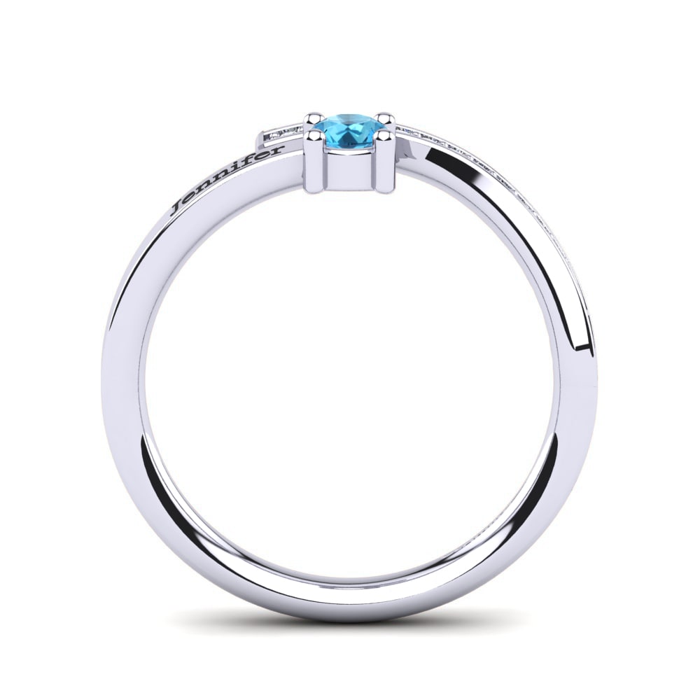 White Silver Blue Topaz Ring Fridolin