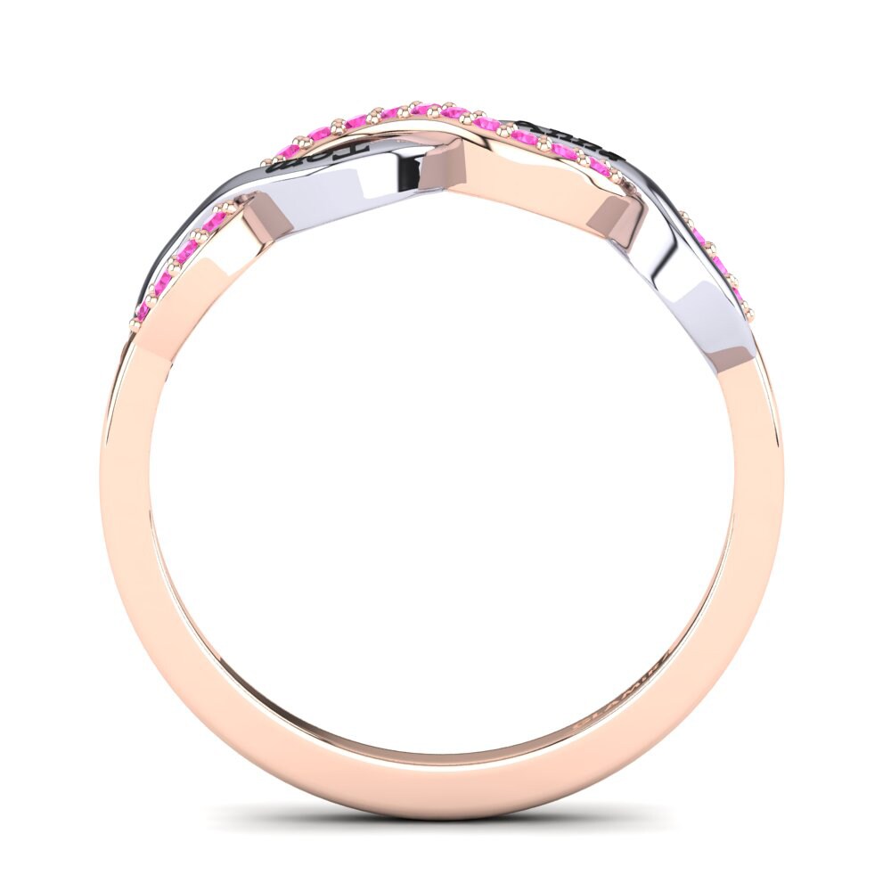 18ct Rose & White Gold Pink Tourmaline Ring Gerwin