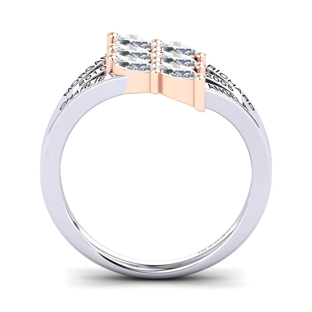 Weiss & Rotgold 750 Moissanit Ringe Giachetta