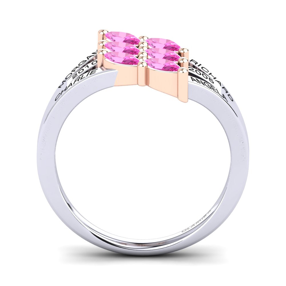 Weiss & Rotgold 750 Rosa Turmalin Ringe Giachetta