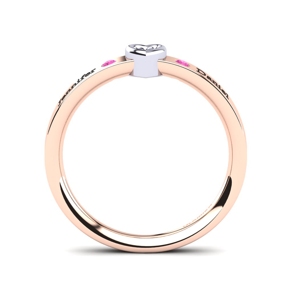18ct Rose & White Gold Pink Tourmaline Ring Hansika