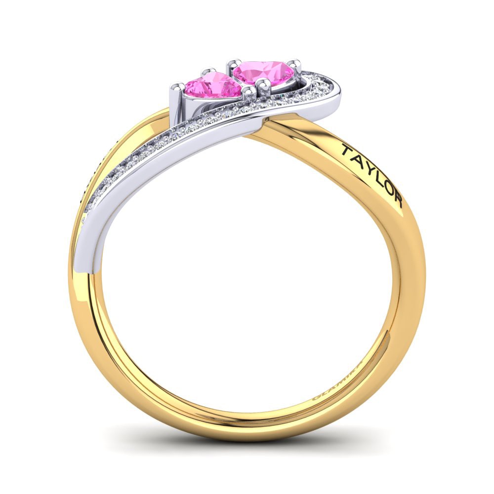 18ct Yellow & White Gold Pink Tourmaline Ring Isedoria