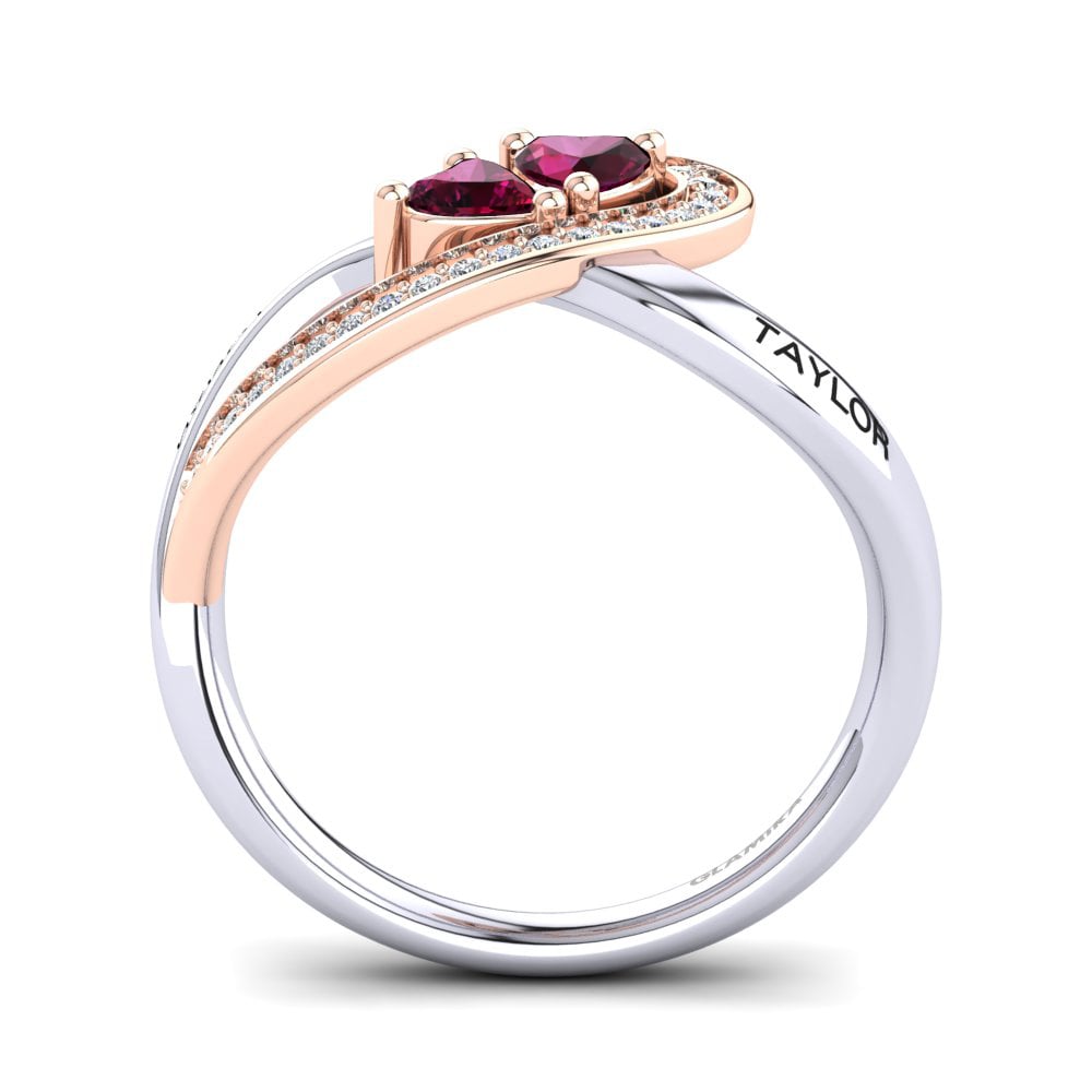 Weiss & Rotgold 750 Rhodolit-Granat Ringe Isedoria
