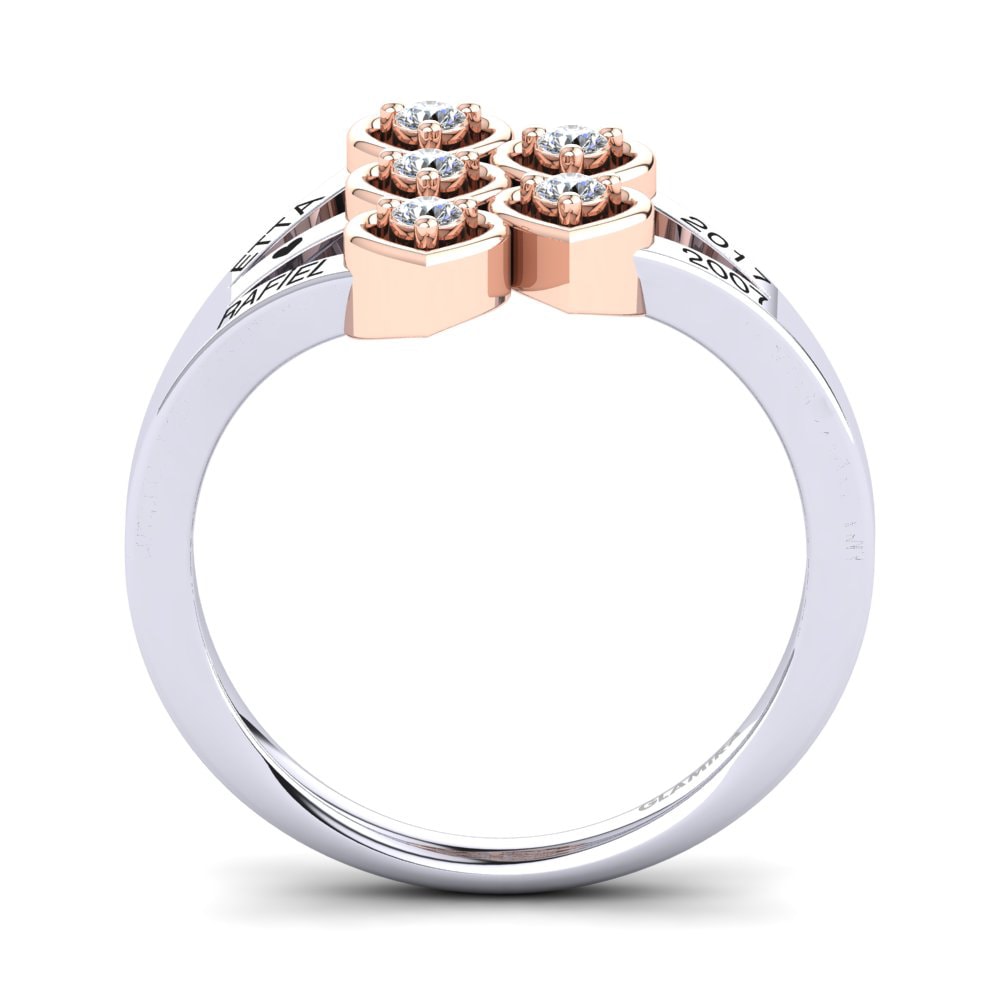Weiss & Rotgold 750 Moissanit Ringe Jabilio