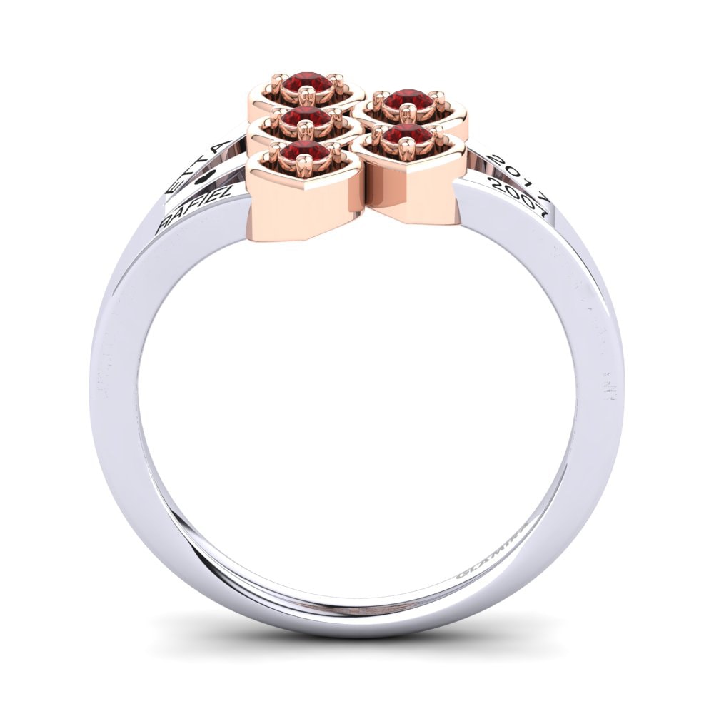 14ct White / Rose Gold Ruby Ring Jabilio