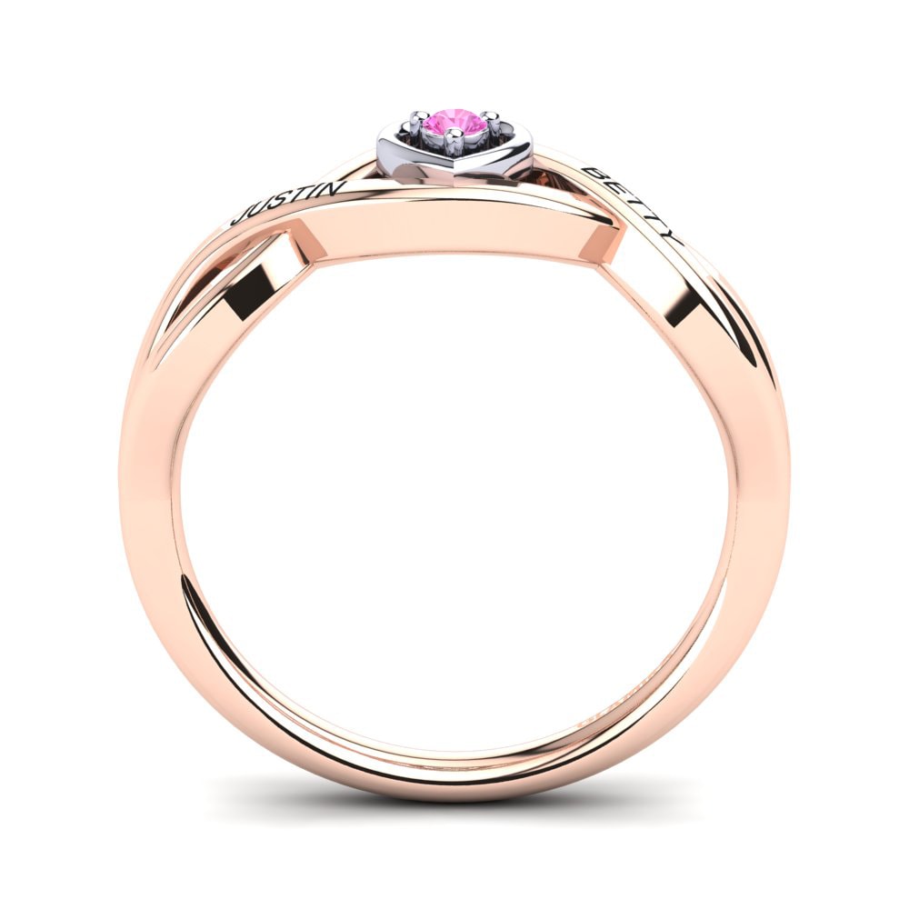18ct Rose & White Gold Pink Tourmaline Ring Jacenty