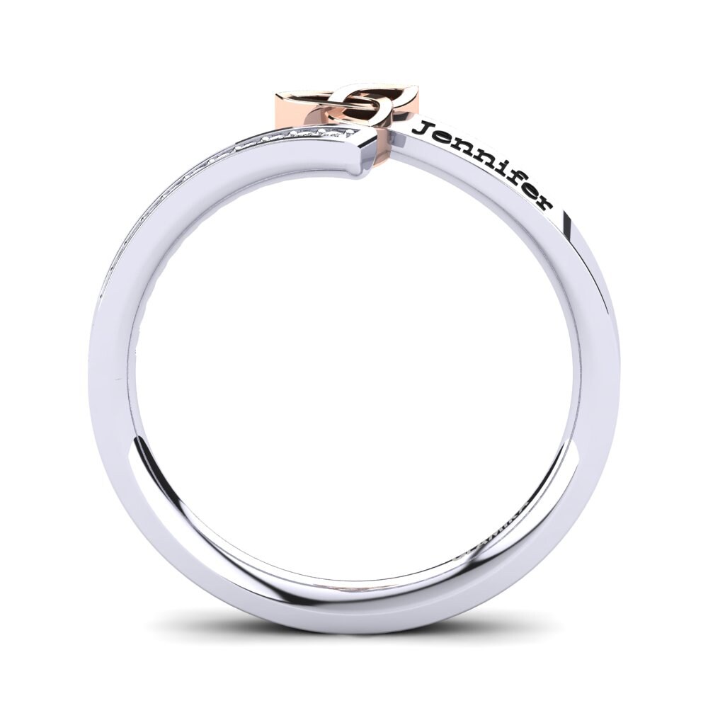 Weiss & Rotgold 750 Moissanit Ringe Janthina
