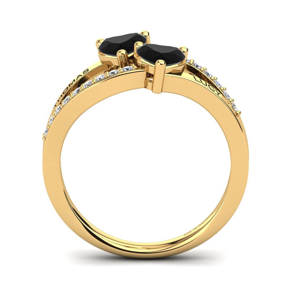 14ct Yellow Gold Black Onyx Ring Jaume