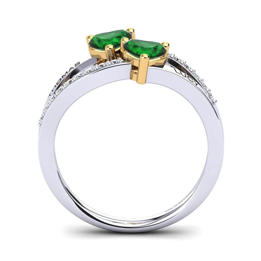 Weiss & Gelbgold 585 Smaragd (im Labor gezüchtet) Ringe Jaume
