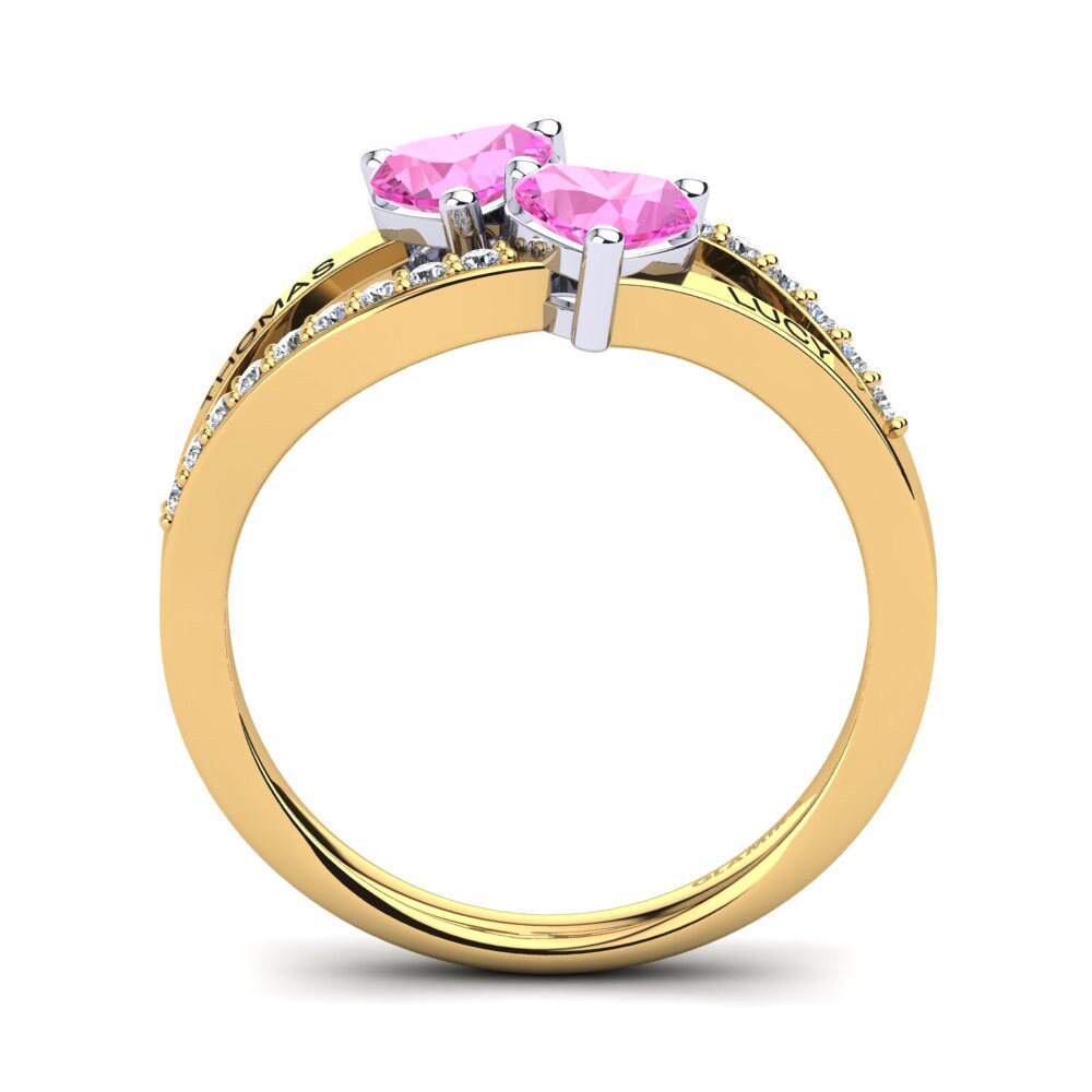 18ct Yellow & White Gold Pink Tourmaline Ring Jaume