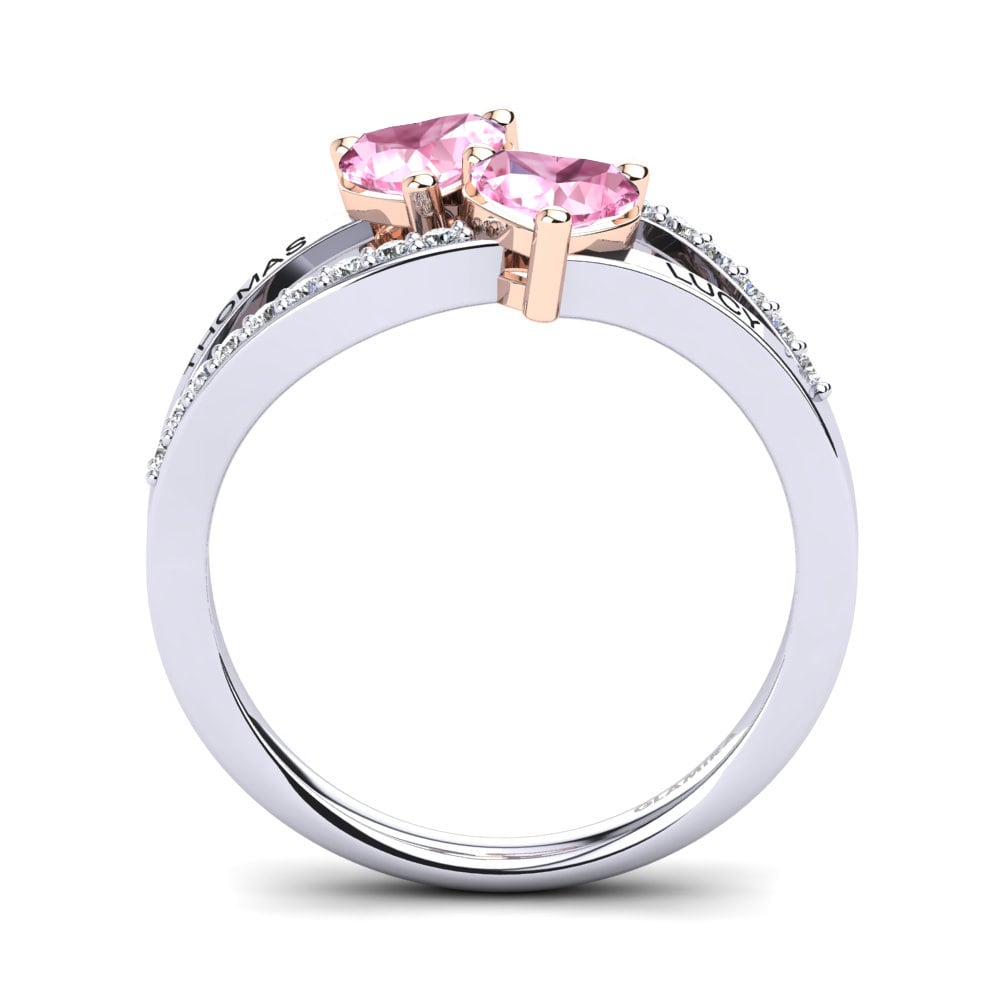 Weiss & Rotgold 750 Rosa Saphir Ringe Jaume