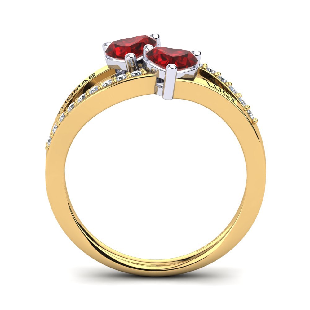 14ct Yellow & White Gold Ruby Ring Jaume