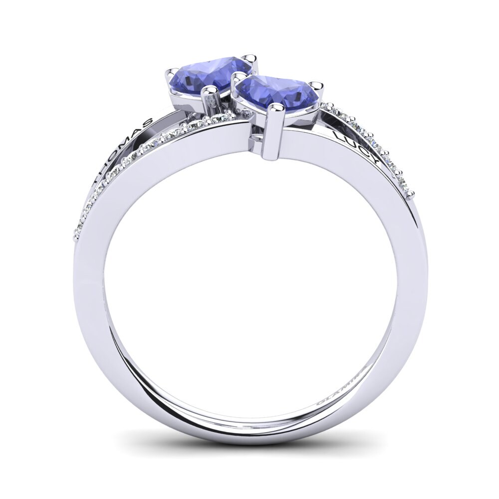 White Silver Tanzanite Ring Jaume